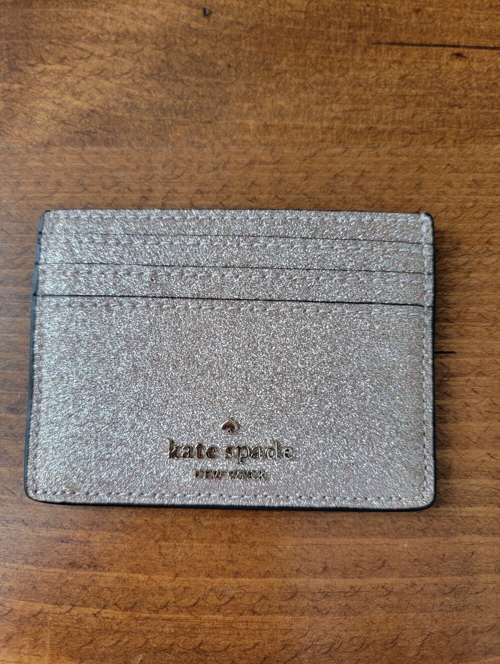 Kate Spade Gold Glitter Sparkle Card Case Holder